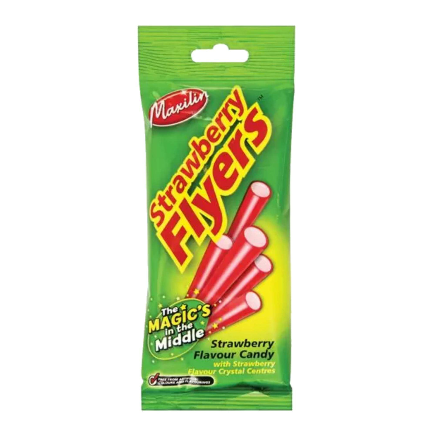 Maxilin Strawberry Flyers – 'Fruit Liquorice' Tubes With Sherbet Crystals