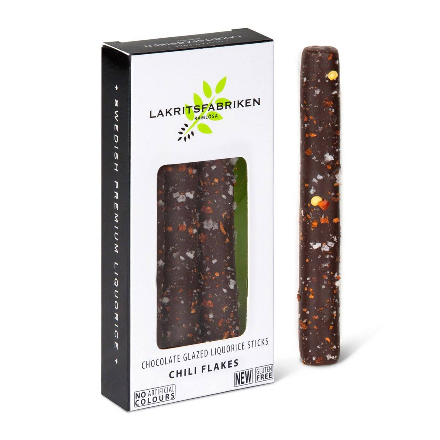 Lakritsfabriken Chili Sticks – Dark Chocolate Glazed Salt Liquorice