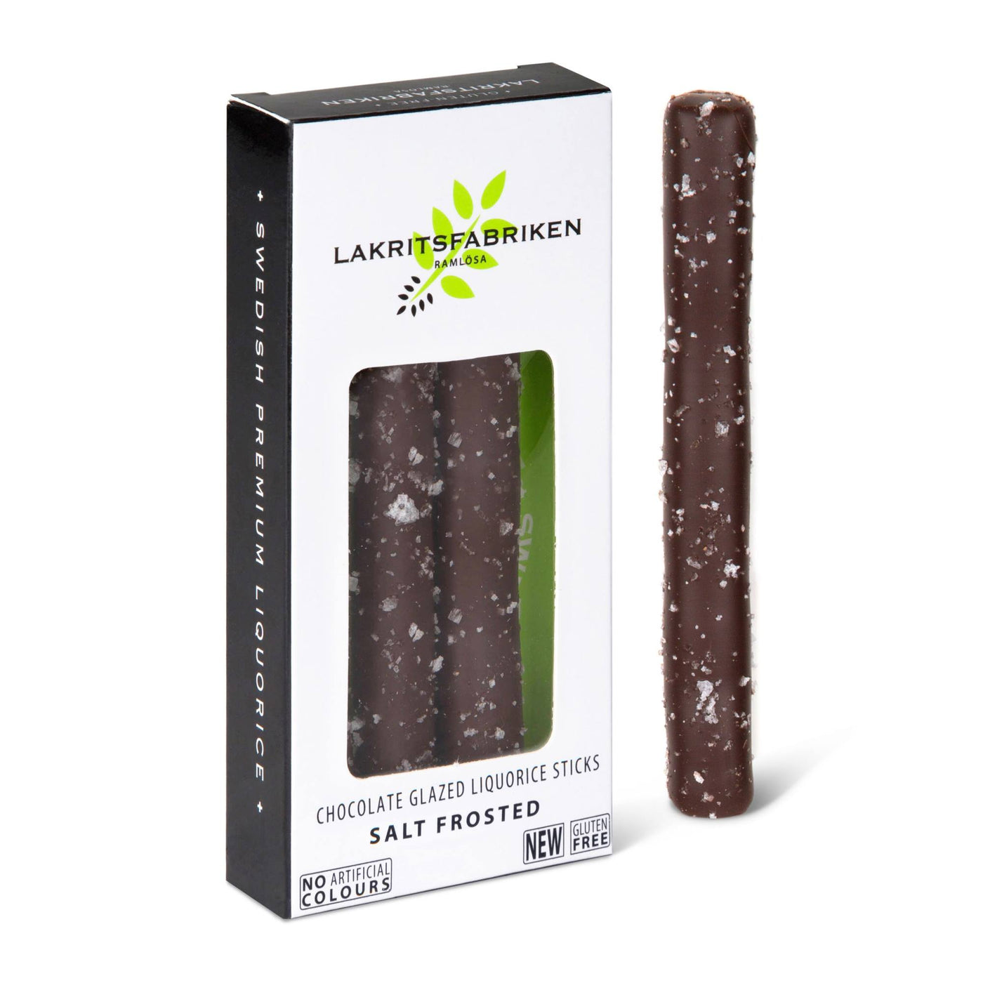 Lakritsfabriken Salt Frosted Sticks – Dark Chocolate Glazed Salt Liquorice