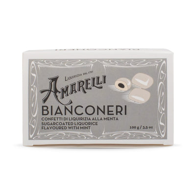 Amarelli Bianconeri - Mint & Vanilla Flavoured Sugar Coated Liquorice-Italian Liquorice-Liquorice Heaven