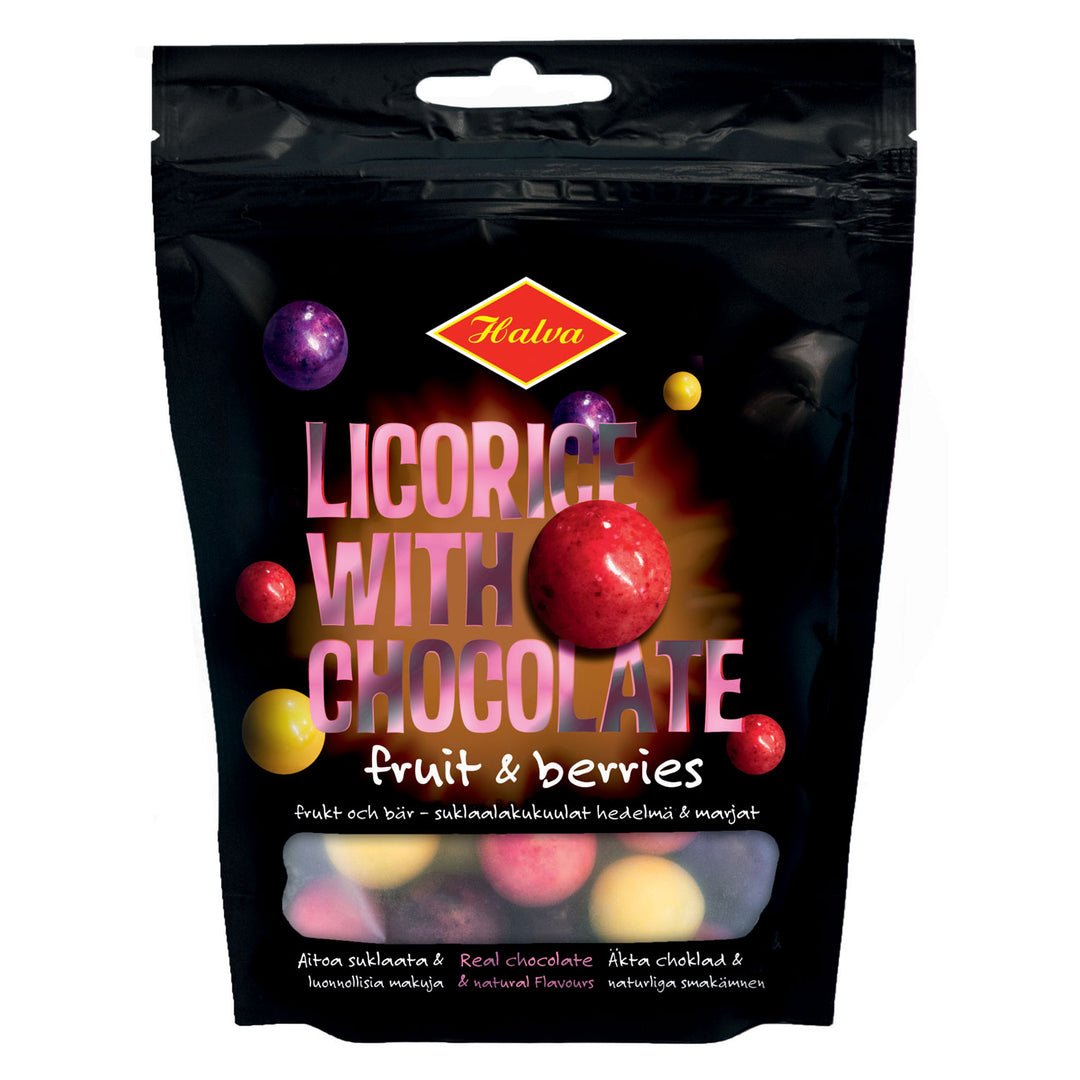 Halva Liquorice with White Chocolate, Fruit & Berries - 300g