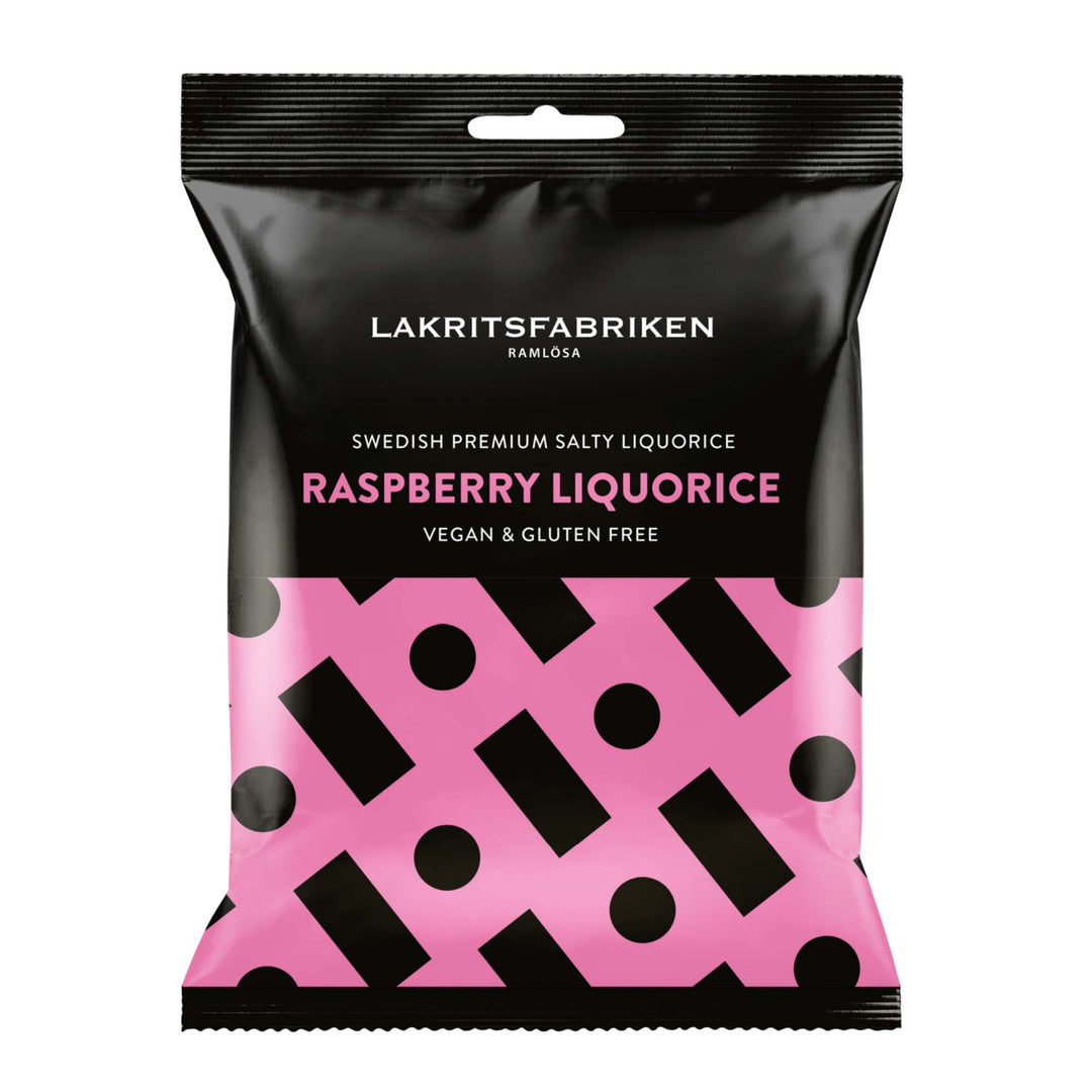 Lakritsfabriken – Soft Swedish Raspberry Flavoured Black Salt Liquorice