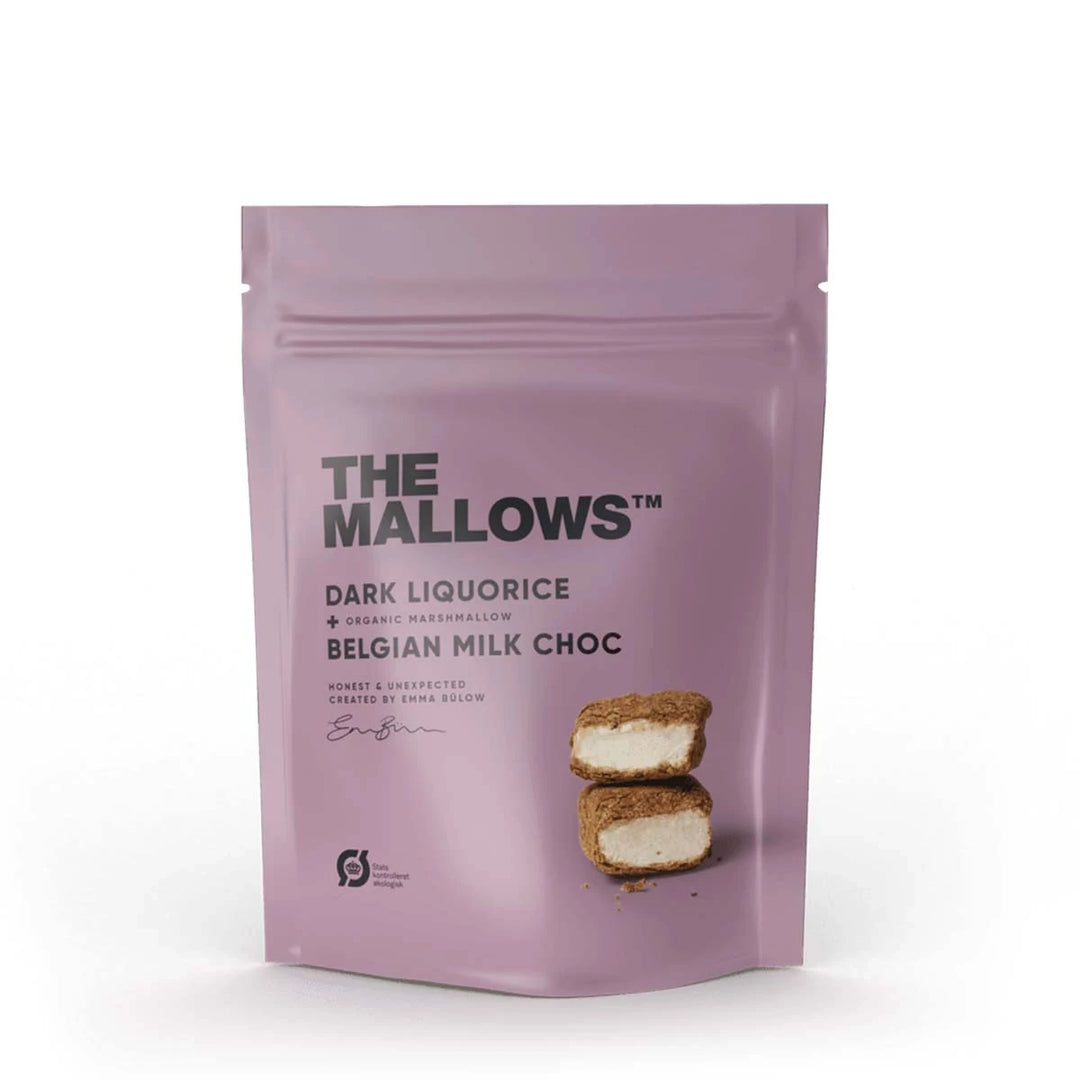Dark Liquorice - Organic Marshmallow Coated With Liquorice & Belgian Milk Chocolate