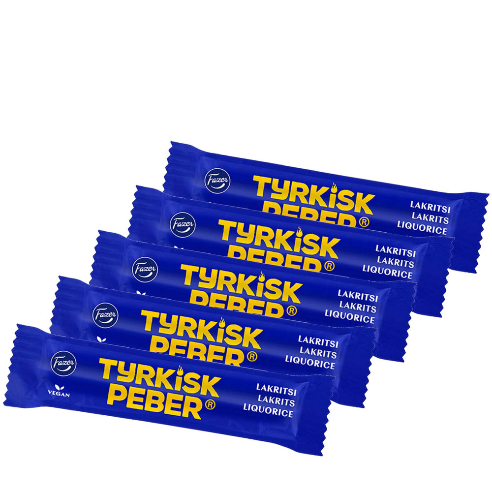 Fazer Lakritsi Tyrkisk Peber - Vegan Black Liquorice Stick (20g)