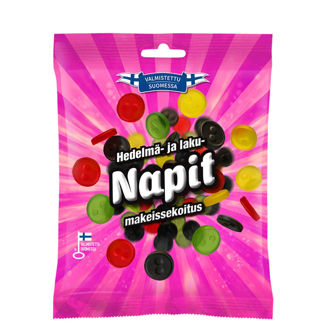 Finlandia Hedelma Laku Napit - Fruit & Sweet Liquorice Buttons