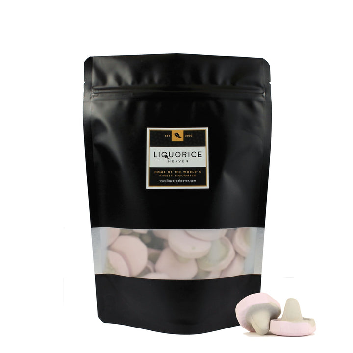Franssons Viol/Lakrits Svampar – Salty Liquorice & Violet Foam Mushrooms