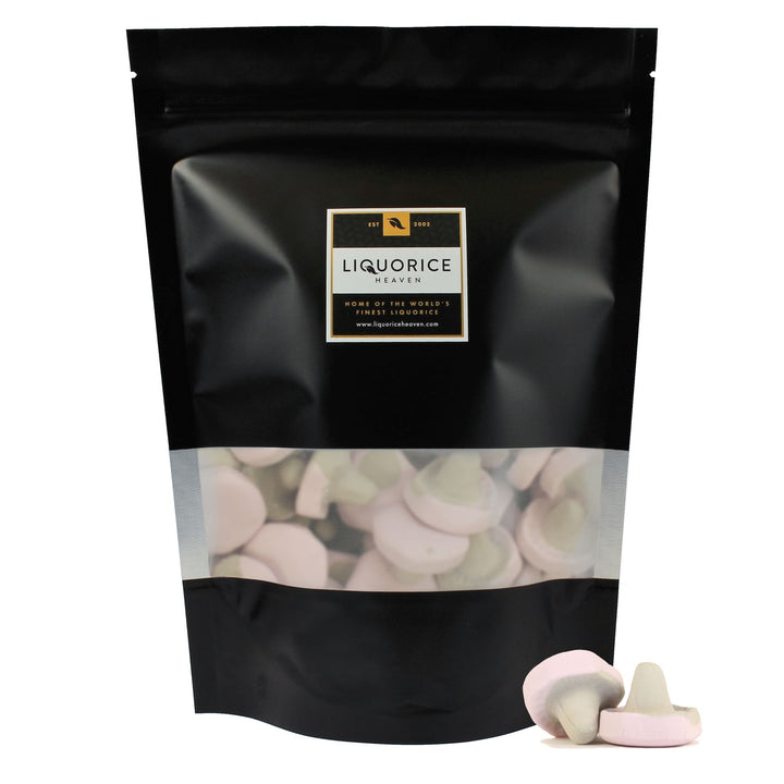 Franssons Viol/Lakrits Svampar – Salty Liquorice & Violet Foam Mushrooms