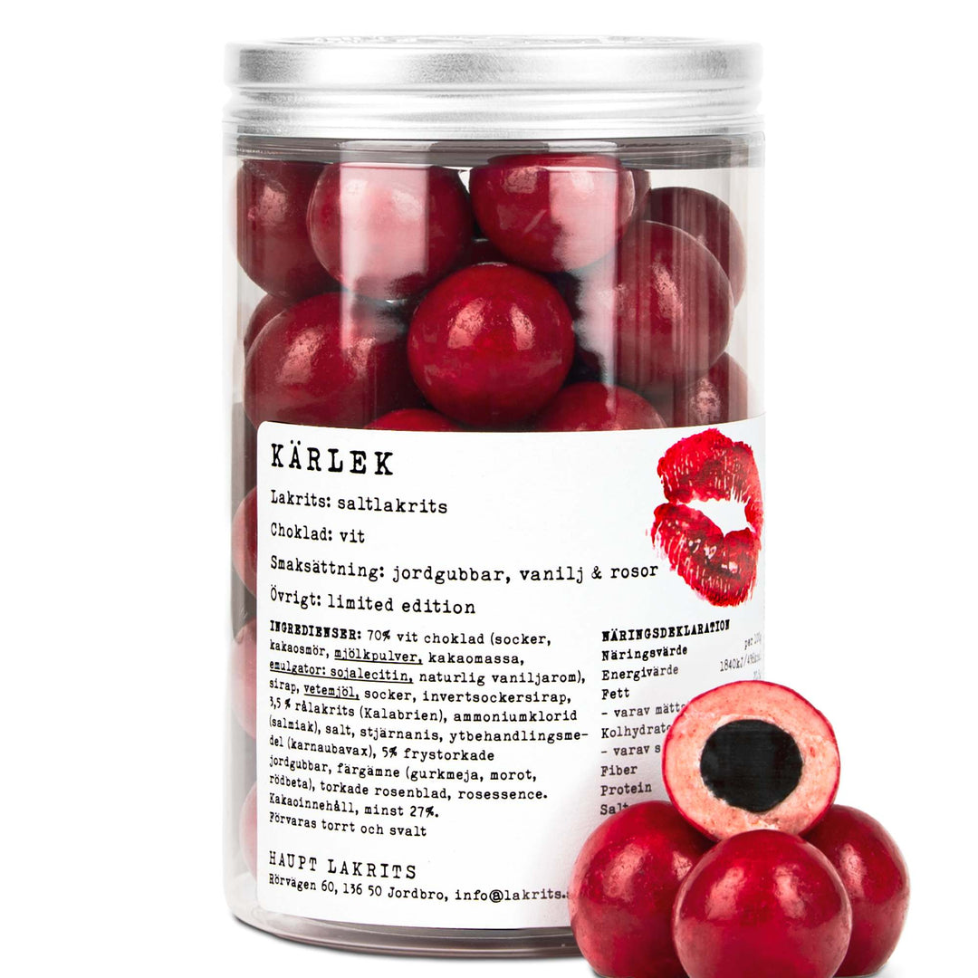 Haupt Lakrits Kärlek - Salt Liquorice, White chocolate, Strawberry, Vanilla & Rose
