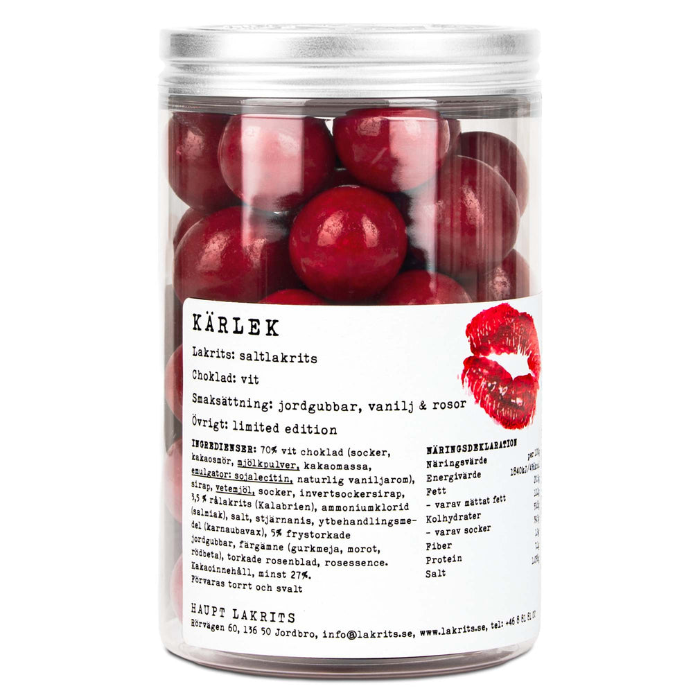 Haupt Lakrits Kärlek - Salt Liquorice, White chocolate, Strawberry, Vanilla & Rose