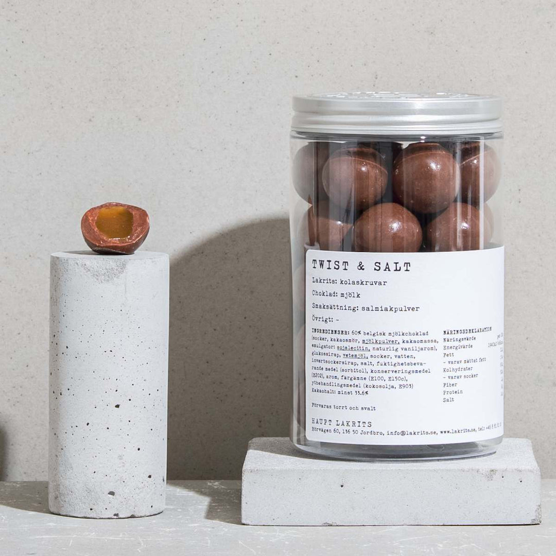 Haupt Lakrits Twist & Salt – Milk Chocolate Covered Caramel With Ammonia