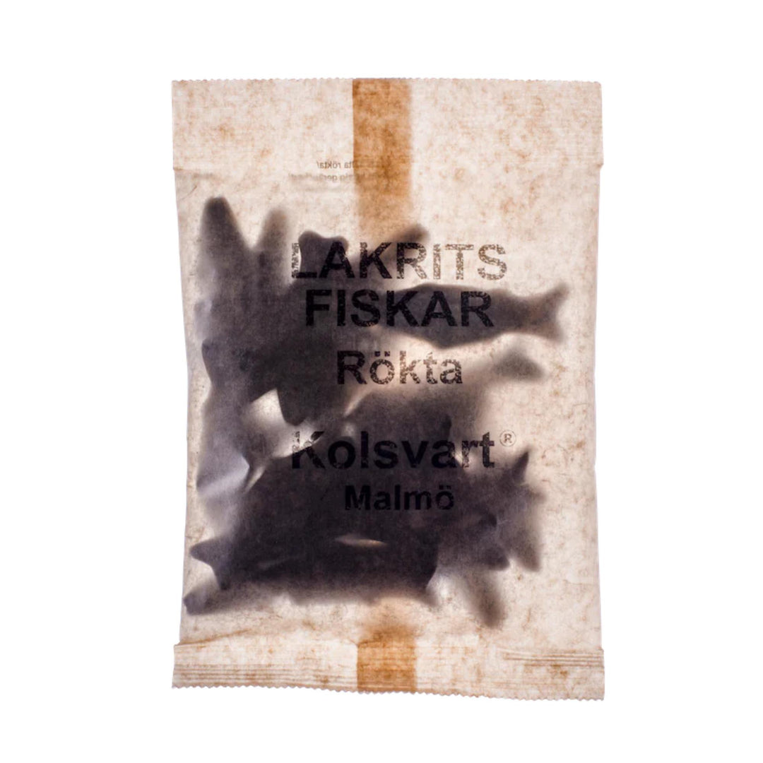 Kolsvart Lakrits Rökta Fiskar – Salty Cold Smoked Liquorice Fish