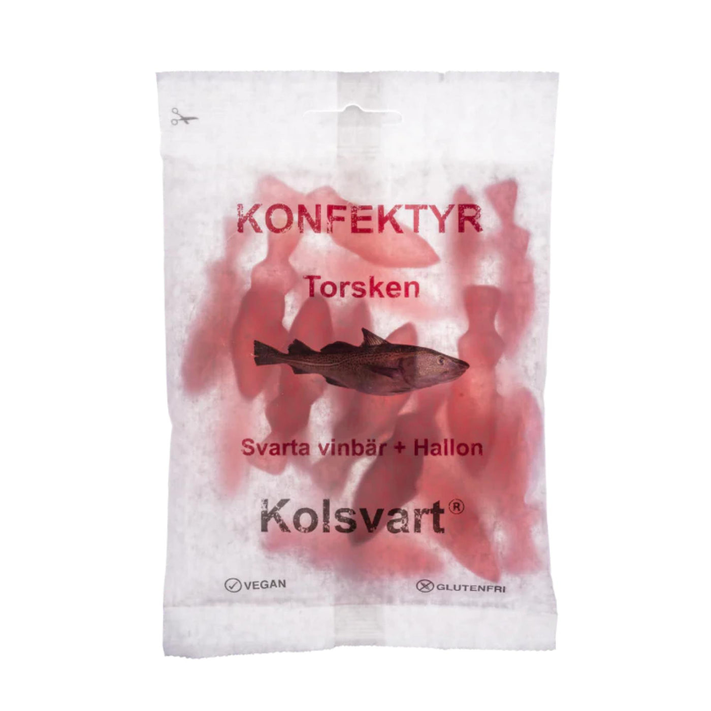 Kolsvart Lakrits Torsken – Vegan Blackcurrant & Raspberry Flavoured Gums