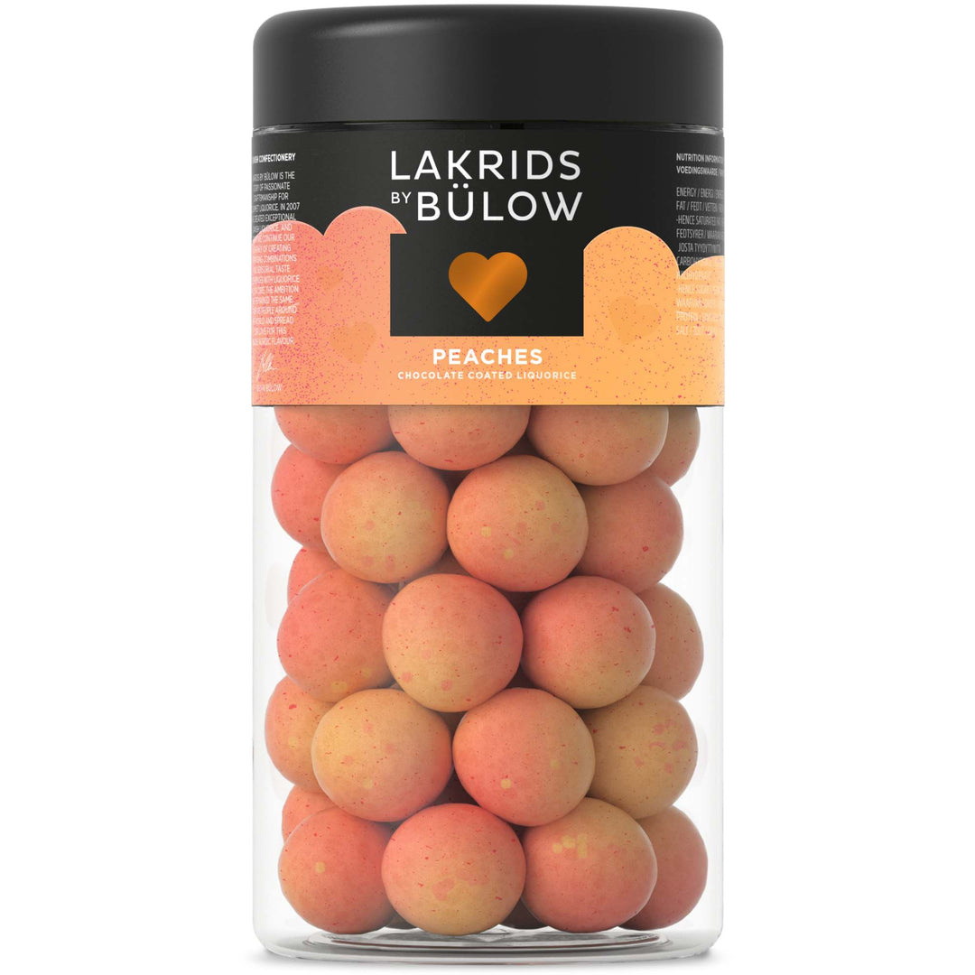 Lakrids LOVE Peaches - Sweet Liquorice, White Chocolate & Crunchy Fruit Shell