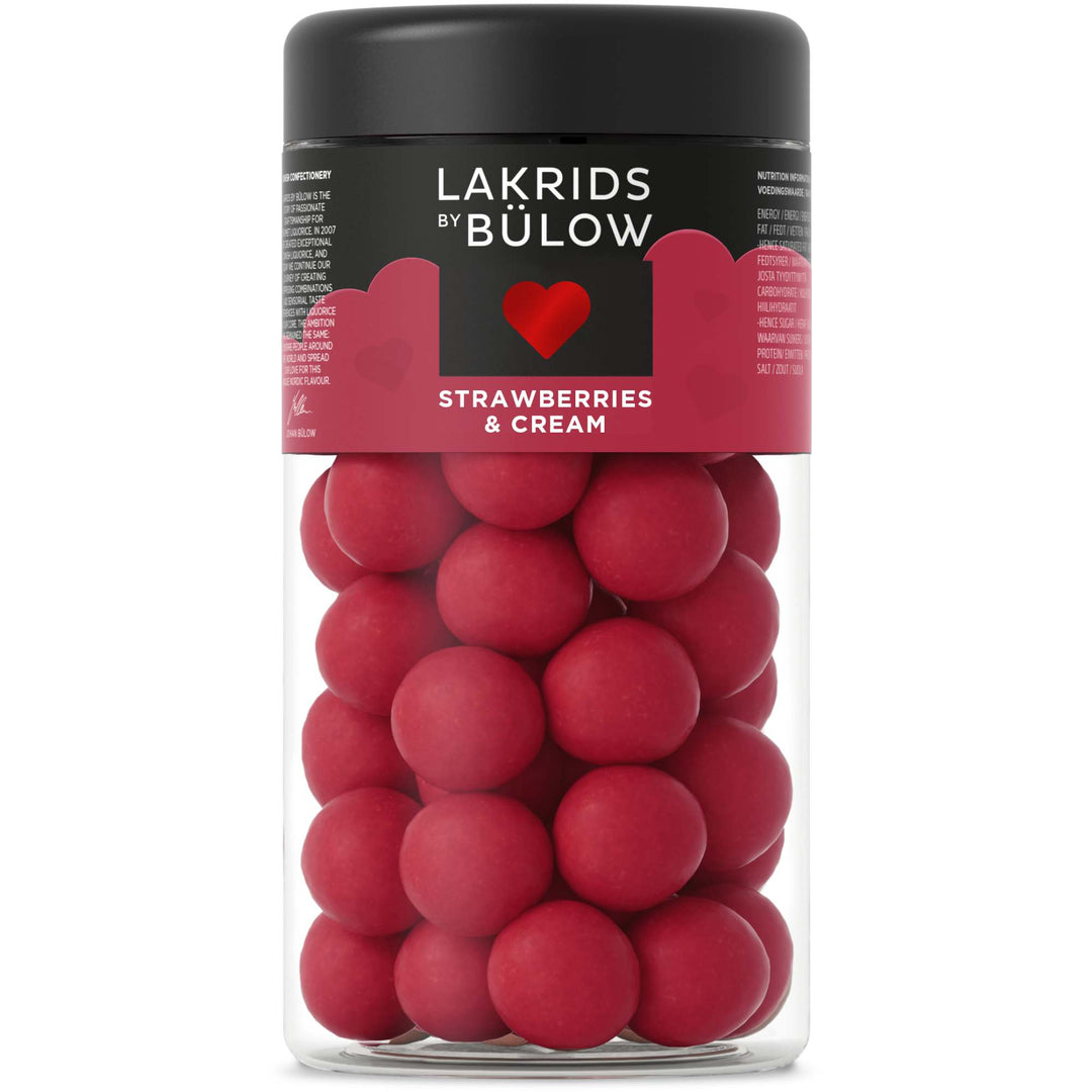 Lakrids LOVE Strawberries & Cream - White Chocolate Coated Liquorice