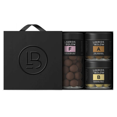 Lakrids FAB Giftbox - F (Dark Chocolate) & A (Original) & B (Passion Fruit)
