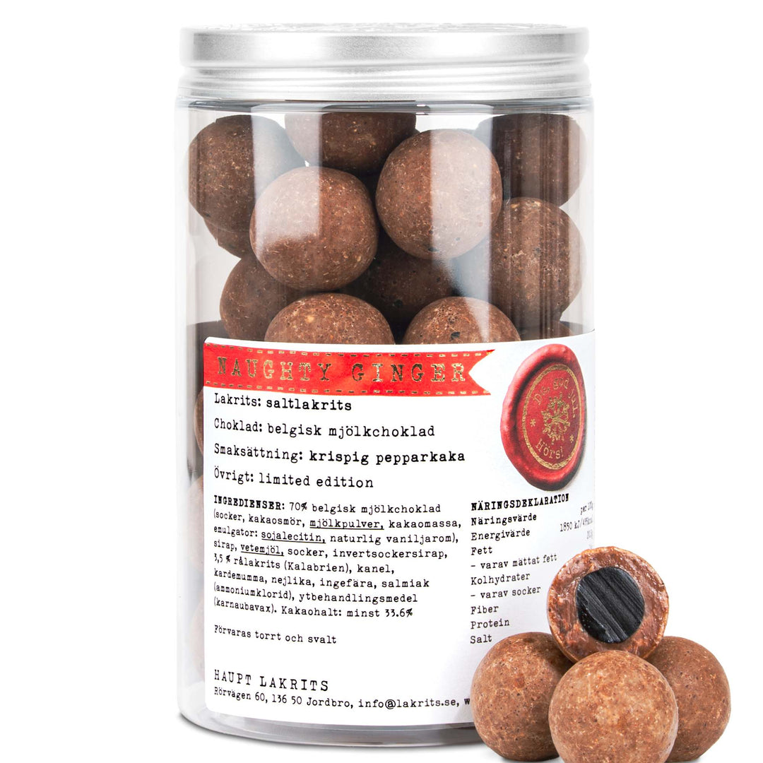 Naughty Ginger – Salt Liquorice, Milk Chocolate & Crunchy Gingerbread