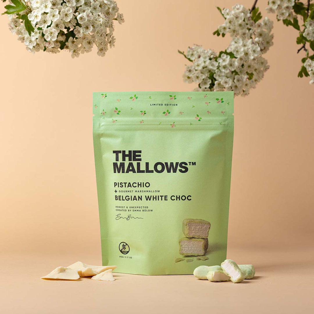 Pistachio - Vanilla Marshmallows with White Chocolate & Pistachio (90g)