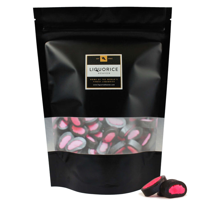 Porvoon Lakritsi Giant Strawberry Flavoured Sweet Black Liquorice Bites