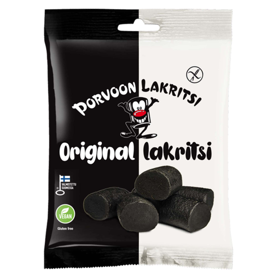 Porvoon Lakritsi Original - Vegan & gluten Free Sweet Black Liquorice - 150g