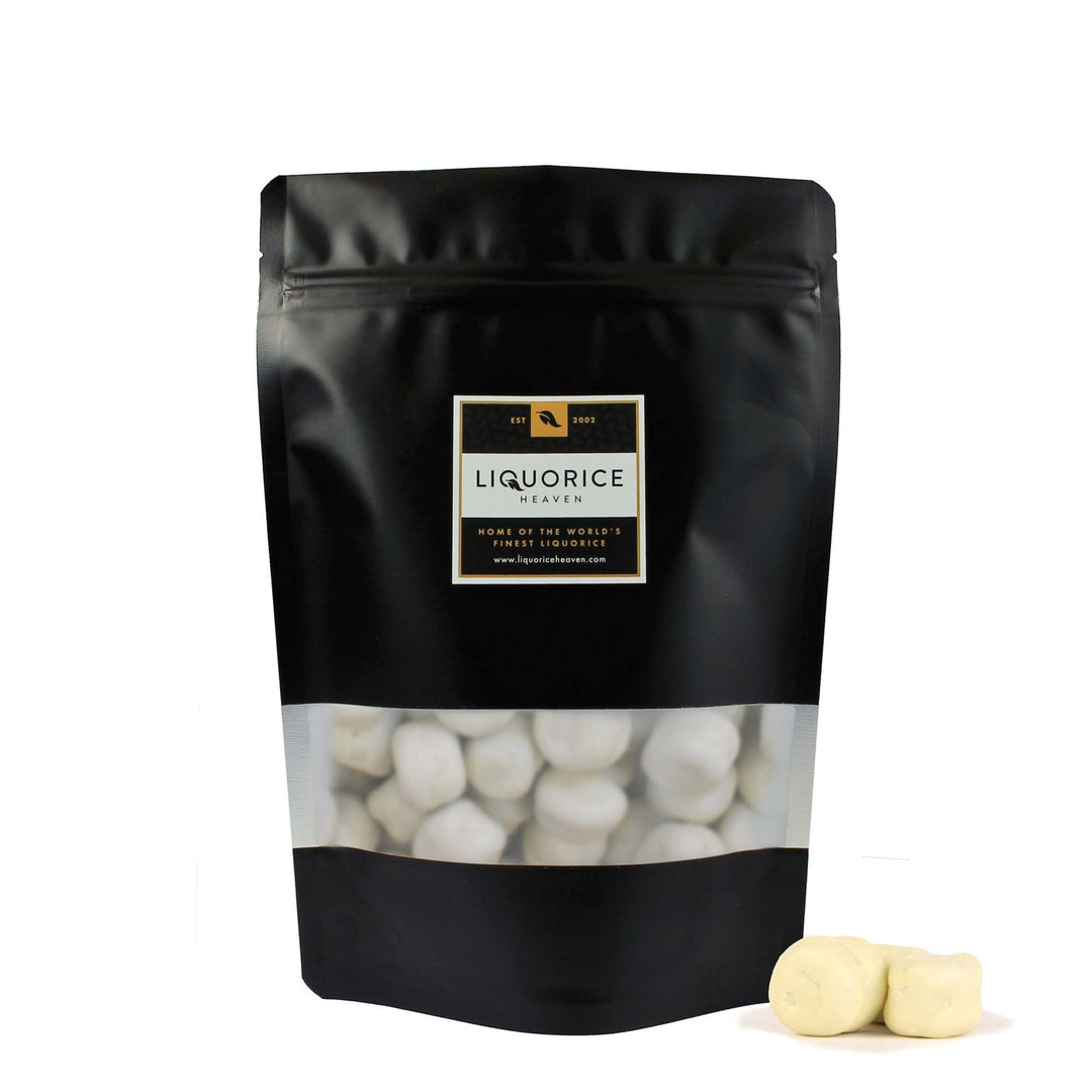 White Chocolate Coated Mildly Salty Black Liquorice