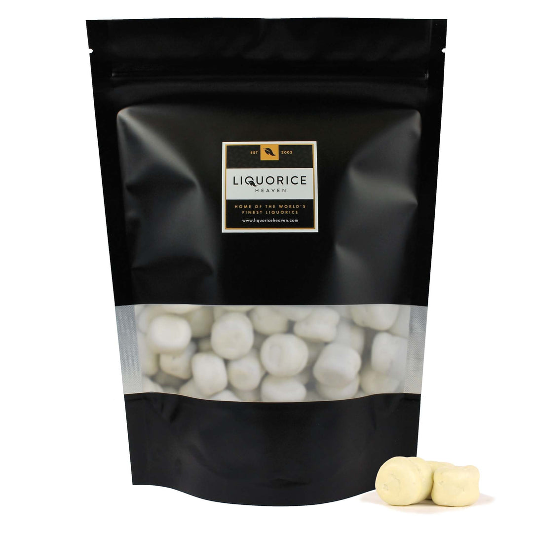 White Chocolate Coated Mildly Salty Black Liquorice