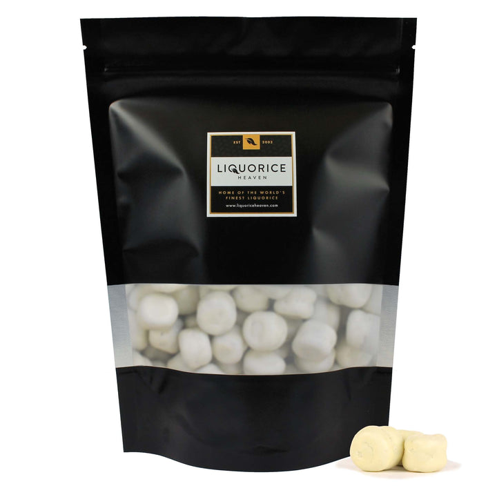 White Chocolate Coated Mildly Salty Black Liquorice