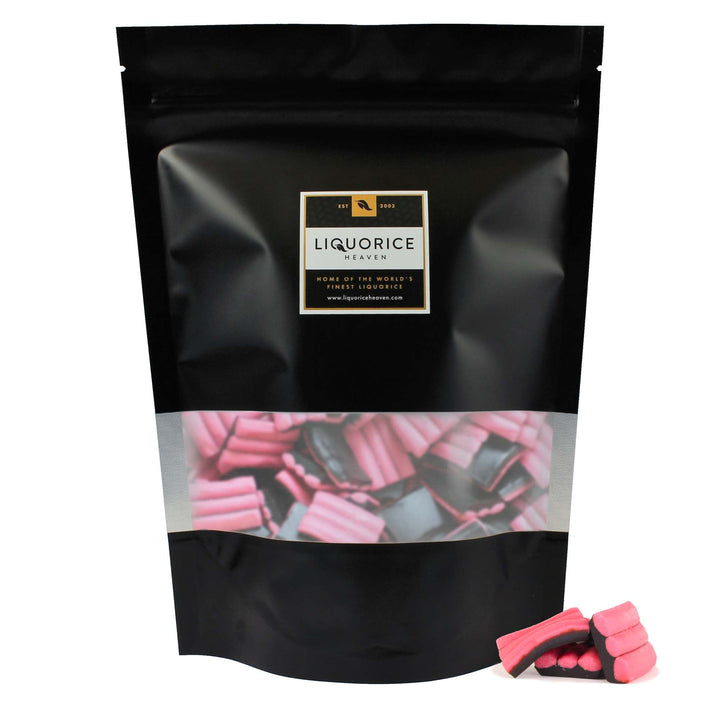 Porvoon Lakritsi Strawberry Flavoured Sweet Black Liquorice Stripes