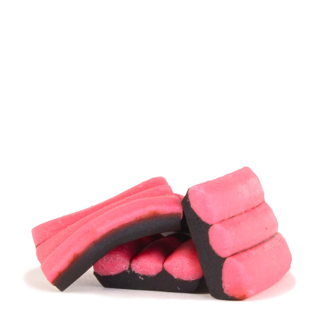 Porvoon Lakritsi Strawberry Flavoured Sweet Black Liquorice Stripes