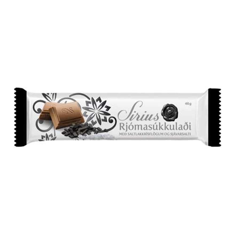Sirius Rjomas Lakkris – Milk Chocolate With Liquorice Flakes & Sea Salt – 46g