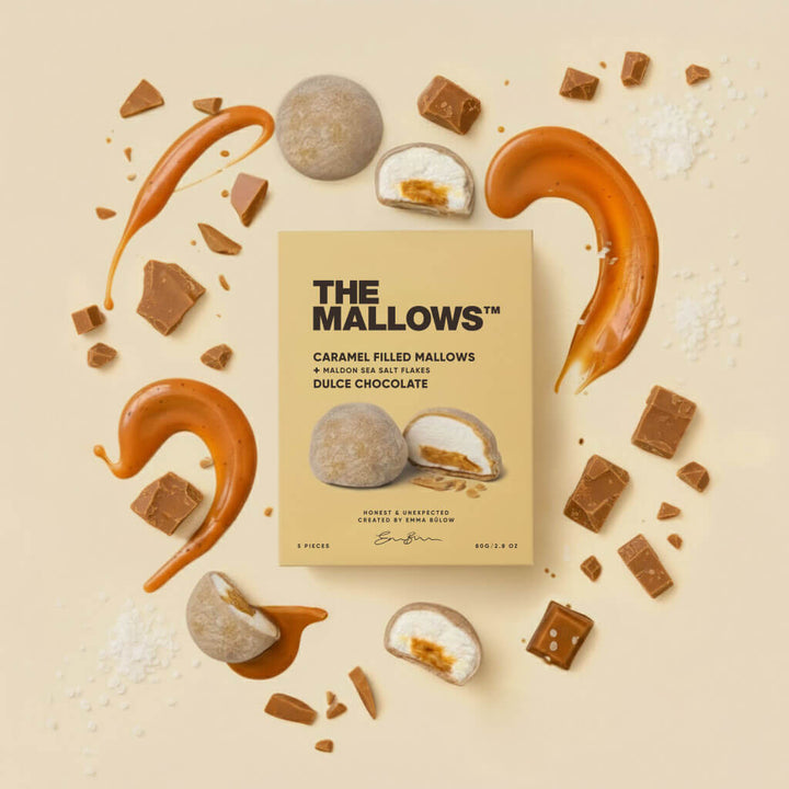 Caramel Filled Mallows – Dulce Chocolate & Maldon Sea Salt (5x 16g)
