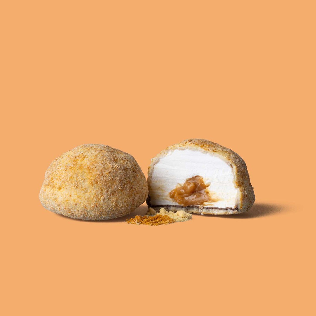 Caramel Filled Mallows – White Choc, Passion Fruit & Sea Buckthorn (5x 16g)