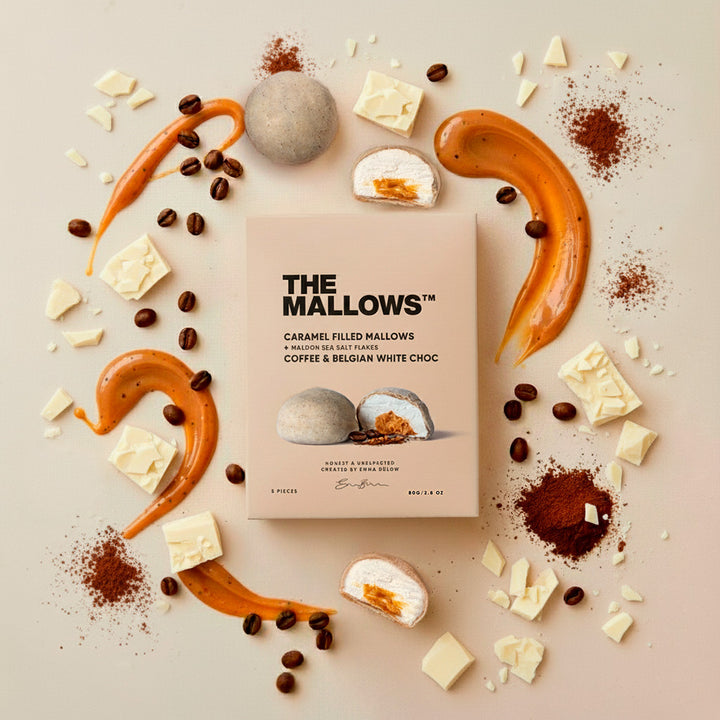Caramel Filled Mallows - With Coffee & White Chocolate (5x 16g)