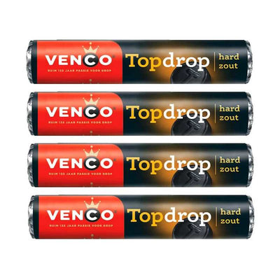 Venco Topdrop – Hard Salty Liquorice Rolls (Four Pack)