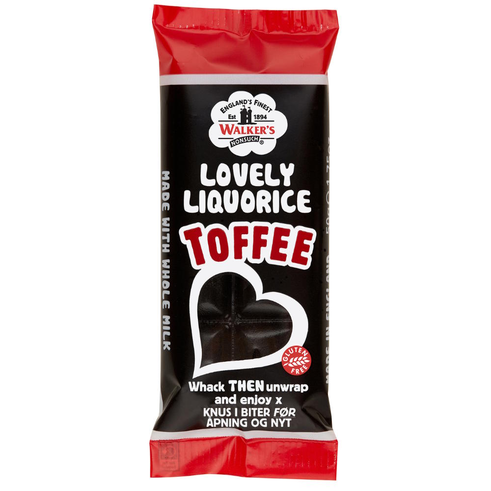 Walker's Nonsuch Lovely Liquorice Toffee Bars – 50g