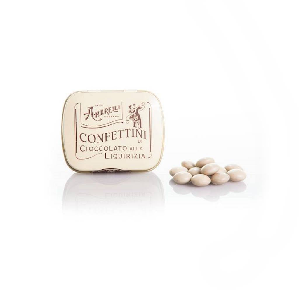 Amarelli Confettini 20g Tin - Sugar Coated Milk Chocolate With Liquorice