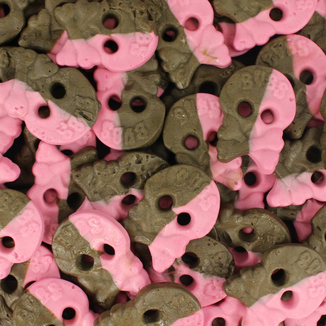Bubs Hallon/Lakrits Skalle Skum - Raspberry & Liquorice Foam Skulls