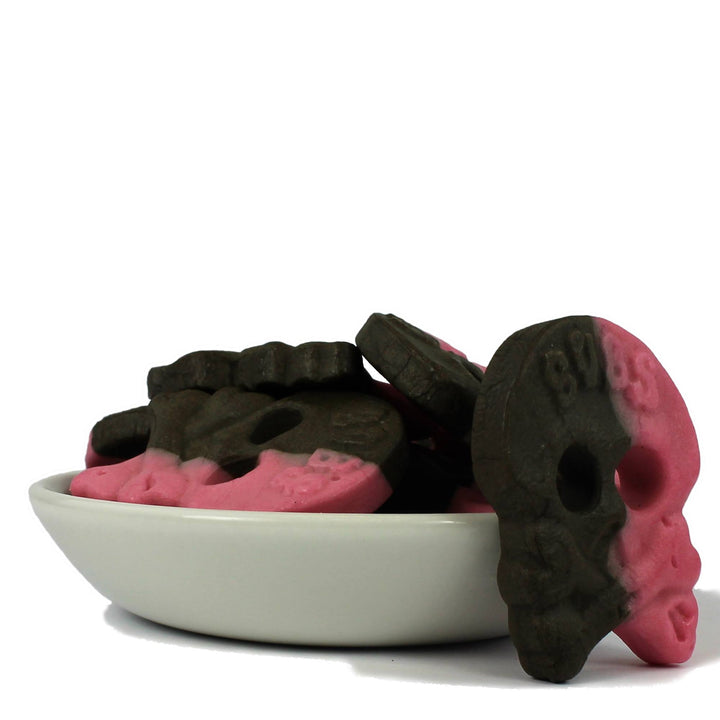 Bubs Hallon/Lakrits Skalle Skum - Raspberry & Liquorice Foam Skulls