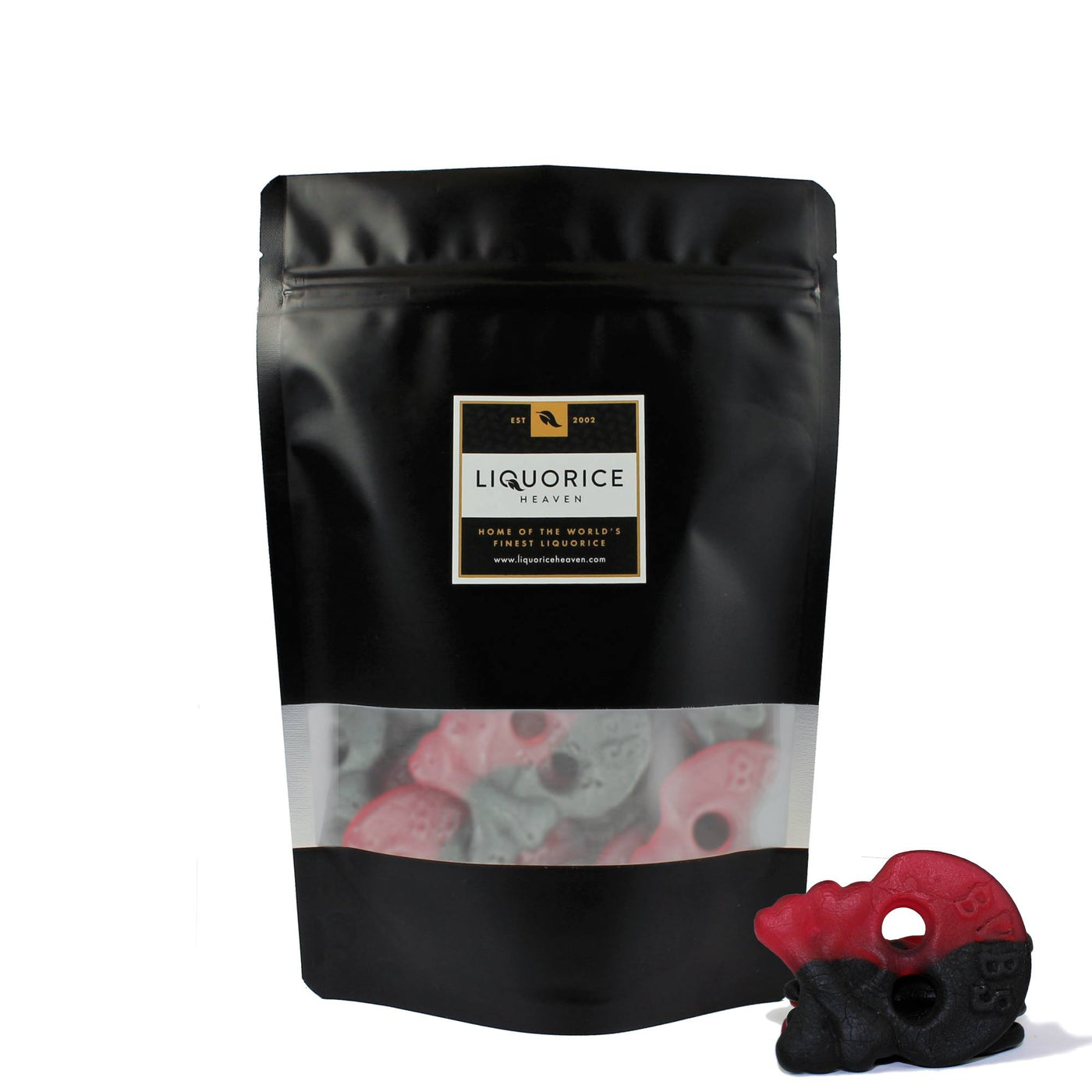 Bubs Hallon/Lakrits Skalle – Swedish Raspberry & Liquorice Skulls - 250g