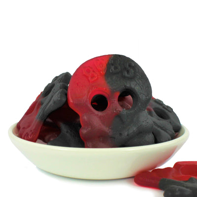 Bubs Hallon/Lakrits Skalle – Swedish Raspberry & Liquorice Skulls