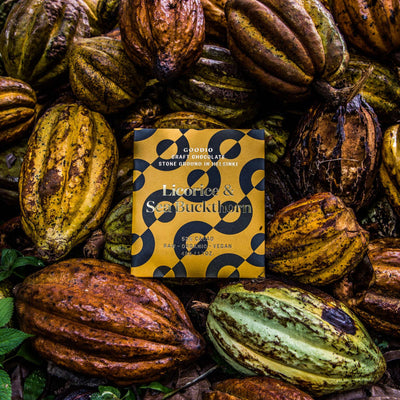 Goodio Organic Raw Chocolate With Liquorice & Sea Buckthorn - 48g