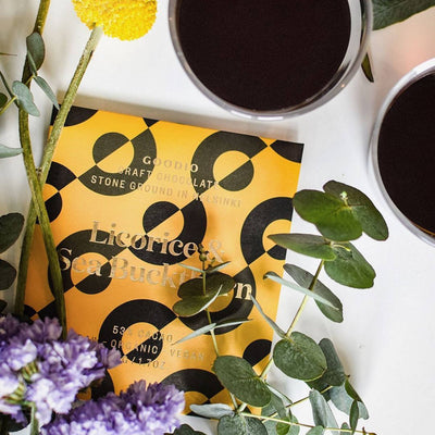 Goodio Organic Raw Chocolate With Liquorice & Sea Buckthorn - 48g