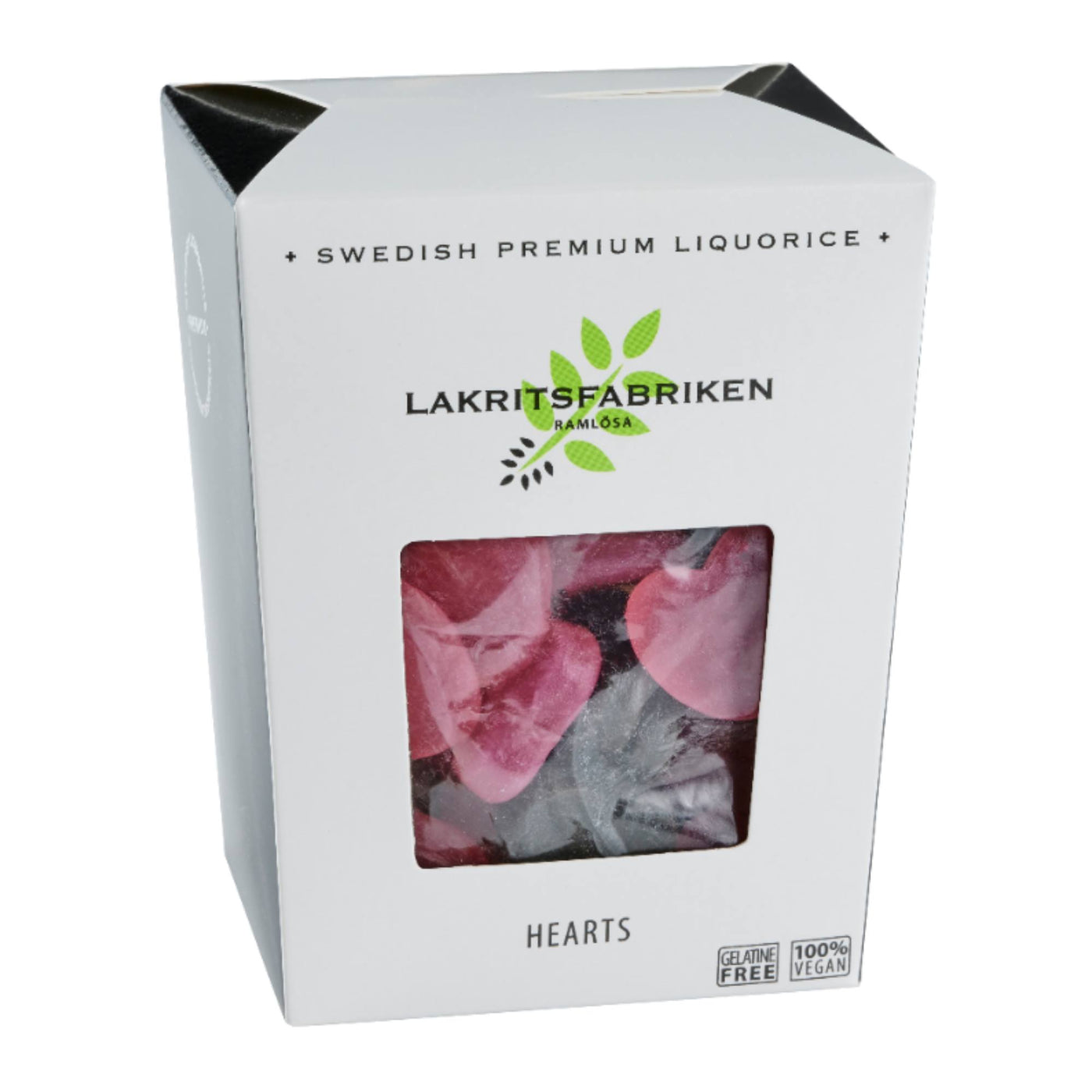 Lakritsfabriken Hearts – Raspberry & Liquorice Gums - 150g