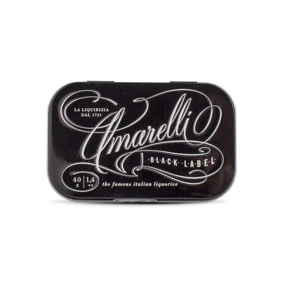 Amarelli Black Label 40g Tin - Finest Italian Pure Black Liquorice-Italian Liquorice-Liquorice Heaven