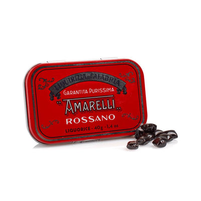 Amarelli Spezzatina 40g 'Rossano' Tin - Italian Pure Black Liquorice Pellets