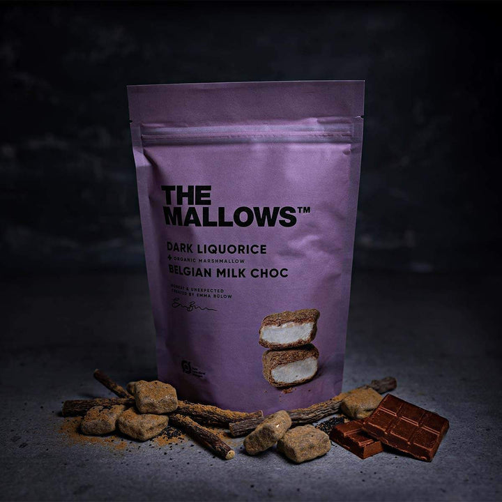 Dark Liquorice - Organic Marshmallow Coated With Liquorice & Belgian Milk Chocolate