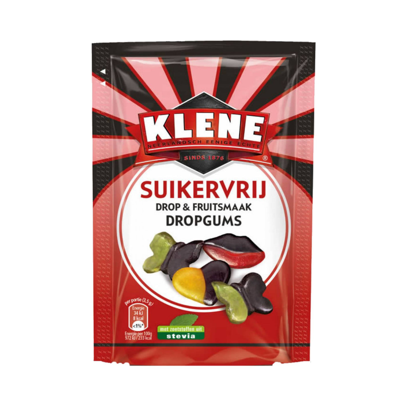 Klene Dropgums - Sugar Free Liquorice Fruit Gums