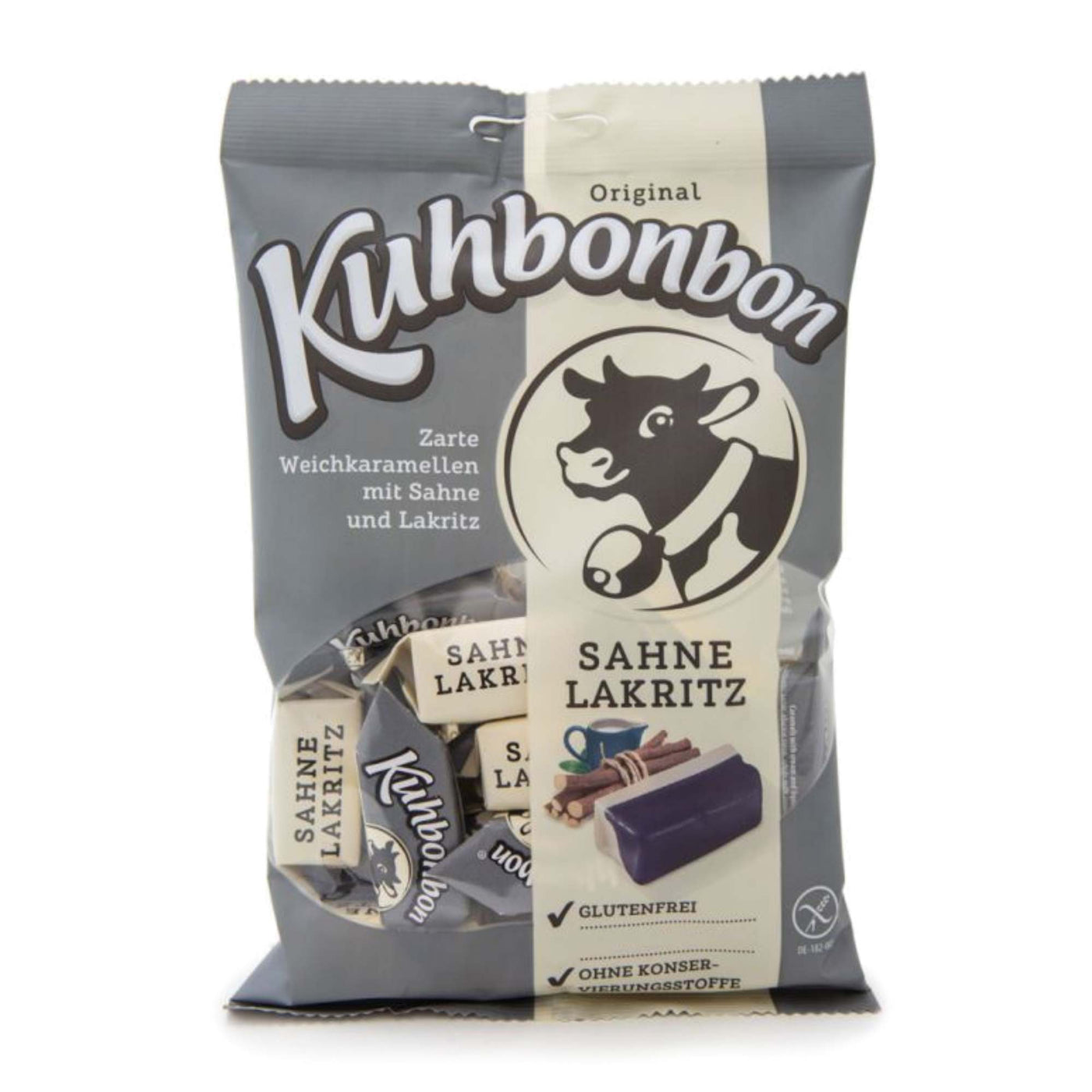 Kuhbonbon Sahne Lakritz - Liquorice & Cream Caramels - 200g bag