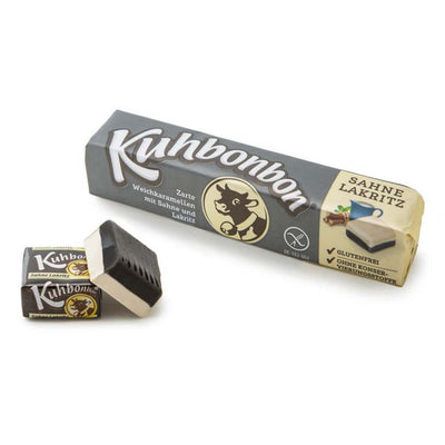 Kuhbonbon Sahne Lakritz - Liquorice & Cream Caramels - 72g stick