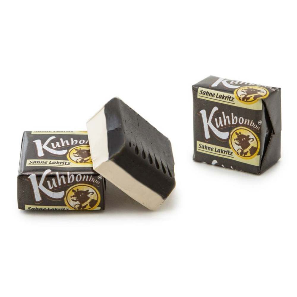 Kuhbonbon Sahne Lakritz - Liquorice & Cream Caramels - 72g stick
