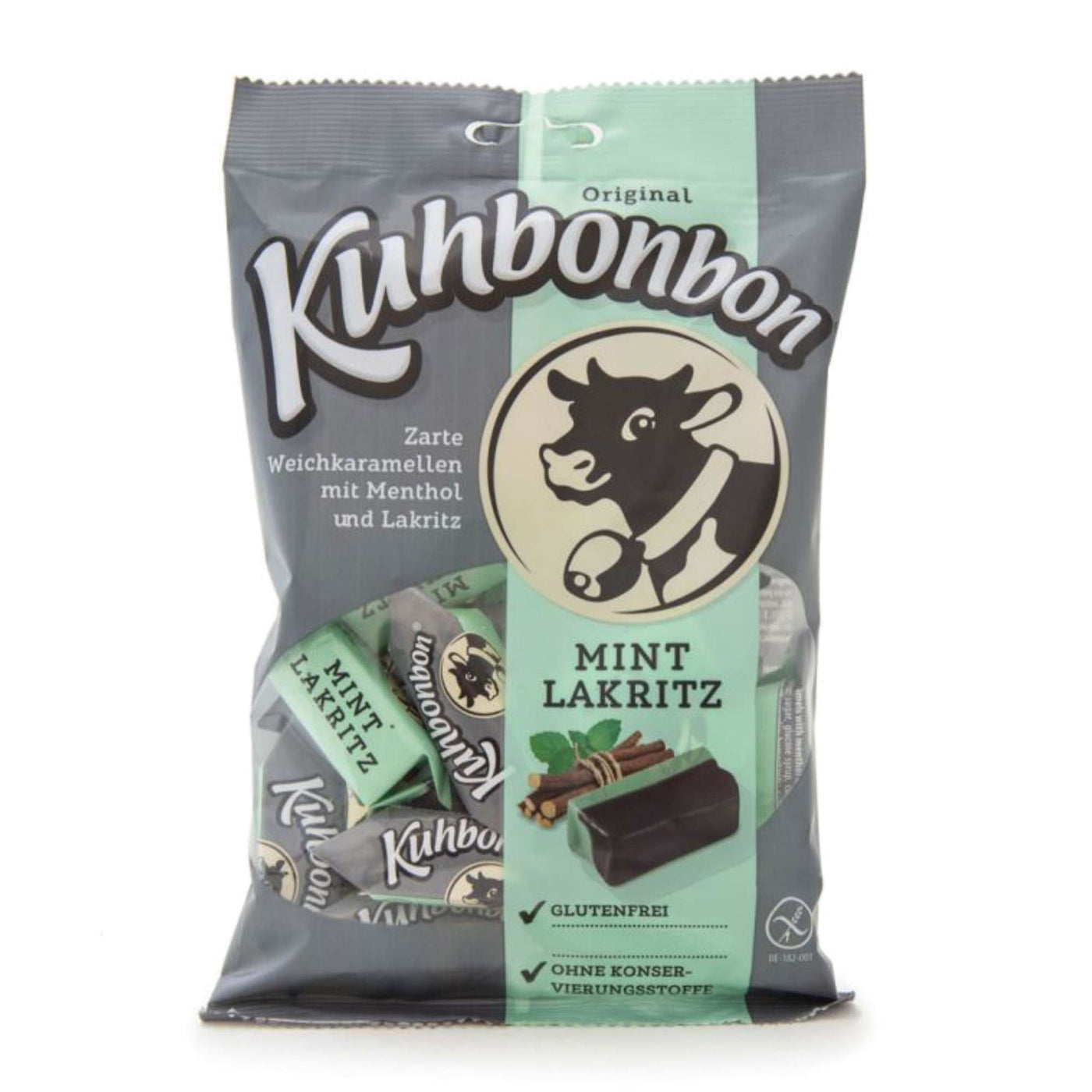 Kuhbonbon Mint Lakritz - Mint & Liquorice Caramels - 200g bag